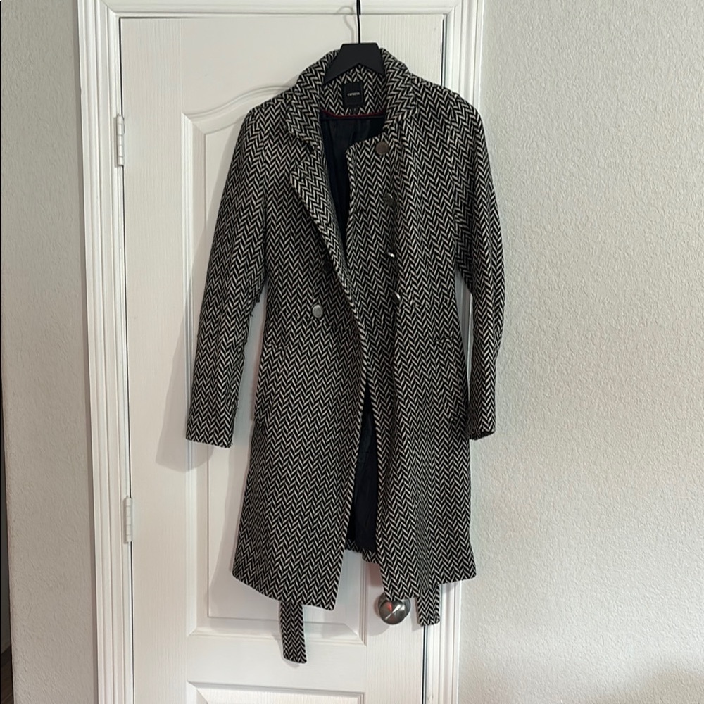 Herringbone Pattern Women's Coat